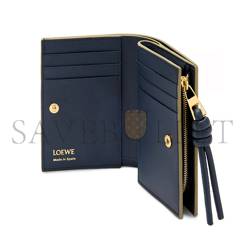 LOEWE KNOT COMPACT WALLET IN SHINY NAPPA CALFSKIN CEM1NCWX01 (11.4*8.5*3cm)